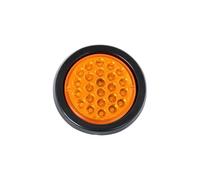 OUVECR Luces traseras Indicador 1 Pieza 24V Luz Freno Trasera para Coche, Camión, Remolque, 24 LED, Reflector Redondo, Luces Advertencia Pilotos Traseros(Yellow)