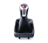 OUVECR Manija Palanca Cambios 6QI711113 para VW para Polo 9N 9N2 2002-2009 5/6 Palanca Cambios SpeedGear Cubierta Bota Gaitor Cuero PU Perilla Cambio Marchas(6 Speed)