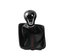 OUVECR Manija Palanca Cambios para Asiento para León III MK3 2012-2020 LHD con Palanca Nivel Polaina Cubierta Antipolvo 5/6 Perilla Cambio Velocidad Perilla Cambio Marchas(5 Speed Black Red)