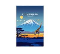 ouweri Kilimanjaro - Póster de viaje vintage de Tanzania con impresión sobre lienzo, pintura de pared, decoración moderna para el hogar, 30 x 45 cm