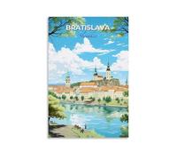 ouweri Póster de viaje vintage de Bratislava Slavakia para pared, lienzo de pergamino, cuadro de pintura para sala de estar, decoración del hogar, 20 x 30 cm