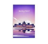 ouweri Póster de viaje vintage de Budapest de Hungría, 30 x 45 cm