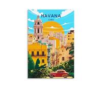 ouweri Póster de viaje vintage de La Habana Cuba, decoración del hogar, arte para colgar en la pared, cuadros decorativos para dormitorio, estético, 30 x 45 cm