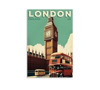 ouweri Póster de viaje vintage de Londres Inglaterra (4) decoración del hogar para colgar en la pared, cuadros decorativos para dormitorio, estética, 20 x 30 cm