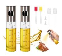 Ouxayapl 2 Pcs Pulverizador Aceite Spray, 100ML Spray Aceite Cocina Libre BPA, Freidora Aire, BBQ, Ensalada, con Cepillo de Aceite, Embudo y Pincel