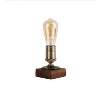 OuXean Lámpara de Mesa Luz de Noche de Madera Steampunk Lámpara de Escritorio E27 Bombilla para Dormitorio Sala de estar Hogar Exposición de arte Café Bar Estudio Decoración antigua Sin bombilla