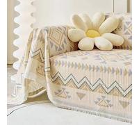 ouxei 2024 New Waffle Couch Cover Boho Sofa Cover For 2 3 4 Cushion Couch Non-Slip Washable Sectional Couch Cover For All Seasons Furniture Protector Sofa Slipcover with Tassel,(B,180 * 400CM)