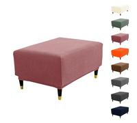 ouxei Fundas Elásticas A Cuadros para Otomanas: Fundas Cuadradas O Rectangulares Lavables para Guardar Objetos.(Pink,Aqua L)