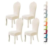 ouxei Round Back Dining Chair Slipcover Stretch Curved Back Chair Cover Set of 2 4 6 Elastic Washable Chair Protector Cover High Back Chair Slipcover For Kitchen Restaurant Banquet,(A 4pcs)