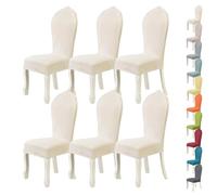 ouxei Round Back Dining Chair Slipcover Stretch Curved Back Chair Cover Set of 2 4 6 Elastic Washable Chair Protector Cover High Back Chair Slipcover For Kitchen Restaurant Banquet,(A 6pcs)