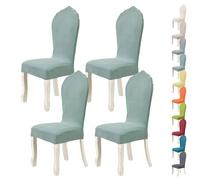 ouxei Round Back Dining Chair Slipcover Stretch Curved Back Chair Cover Set of 2 4 6 Elastic Washable Chair Protector Cover High Back Chair Slipcover For Kitchen Restaurant Banquet,(D 4pcs)