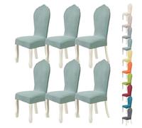ouxei Round Back Dining Chair Slipcover Stretch Curved Back Chair Cover Set of 2 4 6 Elastic Washable Chair Protector Cover High Back Chair Slipcover For Kitchen Restaurant Banquet,(D 6pcs)