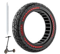 OUXI 10X2.125 Neumáticos Off Road para scooter eléctrico Ninebot F20/F30/F40/F65,Neumáticos de caucho macizo de 10 pulgadas para delantero/trasero Neumáticos de caucho macizo tubeless(Rojo 1pc)