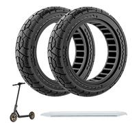 OUXI Neumático Off Road 10X2.125 para Scooter Eléctrico Ninebot F20/F30/F40/F65 - Caucho Macizo de 10 Pulgadas Delantero/Trasero Tubeless (Negro 2pcs)