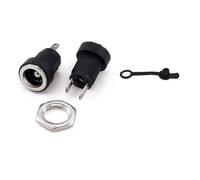 OUYNIEI 10/50 piezas DC022B 5, x 2,1 mm conector de alimentación CC 3, hembra montaje en panel adaptador enchufe, pines(2.5mm with cap,50pcs)