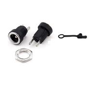OUYNIEI 10/50 piezas DC022B 5, x 2,1 mm conector de alimentación CC 3, hembra montaje en panel adaptador enchufe, pines(2.1mm with cap,50pcs)