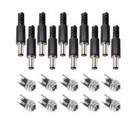 OUYNIEI 10 conectores de alimentación CC 5, mm x 2,1 (hembra/macho) for montaje en panel(10pairs DC025,2.5mm)