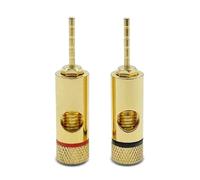 OUYNIEI 2 conectores banana chapados en oro de mm con bloqueo tornillo, adaptador for altavoz HiFi, amplificador audio, conector sin soldadura for cableado(Red Black)