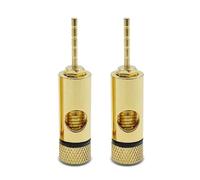 OUYNIEI 2 conectores banana chapados en oro de mm con bloqueo tornillo, adaptador for altavoz HiFi, amplificador audio, conector sin soldadura for cableado(Black)
