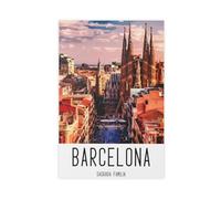 Ouyniei Barcelona Architecture - Lienzo decorativo de la Sagrada Familia de Turismo Europeo, decoración de dormitorio, paisaje, oficina, habitación, regalo, 24 x 36 pulgadas (60 x 90 cm)