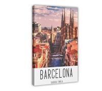 Ouyniei Barcelona Architecture - Lienzo decorativo de la Sagrada Familia de Turismo Europeo, decoración de dormitorio, paisaje, oficina, habitación, regalo, 20 x 30 cm
