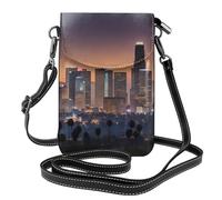 Ouyniei Bolso cruzado pequeño con estampado de horizonte de Los Ángeles para teléfono celular, monedero, monedero, monedero, múltiples bolsillos