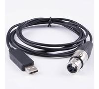 Ouyniei Cable de Interfaz DMX con Adaptador USB a RS485 XLR FTDI FT232RL for Ola/OpenLightingProject (1.8m,Black USB House)