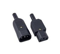 OUYNIEI Conector de cable recto IEC 16 A y 250 V, conector hembra macho C13 C14, alimentación reutilizable, toma CA 3 pines, enchufe industrial BK(Female Male,4 PCS)