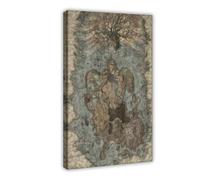 Ouyniei Elden Ring - Póster de mapa de la sombra del árbol, lienzo para decoración de pared, pinturas para decoración de sala de estar, dormitorio, 20 x 30 pulgadas (50 x 75 cm)