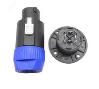 OUYNIEI Kit de conector SpeakON y Powercon 8 polos for audio profesional: hembra montaje en panel + adaptador for cables altavoz alimentación(Male and Female)