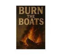 Ouyniei Póster de lienzo con citas inspiradoras de The Burning Ship, gimnasio y oficina, decoración de dormitorio, paisaje, oficina, habitación, regalo, 30 x 45 cm