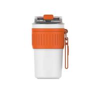 Ouyniei Vaso térmico de acero inoxidable for café, taza de viaje portátil con asa, a prueba de fugas, antideslizante, 500 ml/400 ml(Orange400)