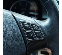 OuyOo 2 pegatinas de fibra de carbono real para el marco del botón del volante para BMW E90 E92 Serie 3 2005-2012 accesorios