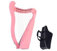 oUyOo Lyre Harp 19 Cuerdas Instrumento De Arpa De Lira De Caoba De Madera para Niños Adultos Y Principiantes Instrumento Musical con Llave De Afinación Y Bolsa De Transporte,Rosado