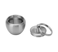 Ouyoo Pastillero de acero inoxidable, antigoteo, metal antigoteo, caja de medicina, llavero, colgante de seguridad para cinabrio para escritura budista