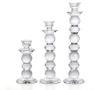 OUYUE Candelabro para Vela Soporte de Vela de Cristal Artificial for Velas cónicas, Conjunto de 3 candelabros Decorativos de candelabros for Bodas. Candelero Decorativo