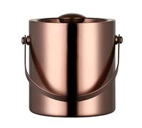 OUYUE Cubitera Cubo De Hielo De Acero Inoxidable, Cubos De Hielo De Aislamiento Térmico Doble con Tapa, Cubo De Champán para Bar Cubo de Champán Cubitera de Hielo(Rose Gold,2L)