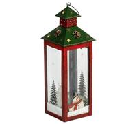 OUYUE Farolillos de Navidad Antiguo Decoración Navideña, Estante para Velas De Hierro, Diseño Muñeco Nieve, Portavelas Navidad, Farol, Colgante, Caja Clásica Decoración Navideña(B)