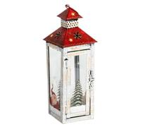 OUYUE Farolillos de Navidad Antiguo Decoración Navideña, Estante para Velas De Hierro, Diseño Muñeco Nieve, Portavelas Navidad, Farol, Colgante, Caja Clásica Decoración Navideña(A)