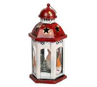 OUYUE Farolillos de Navidad Antiguo Decoración Navideña, Estante para Velas De Hierro, Diseño Muñeco Nieve, Portavelas Navidad, Farol, Colgante, Caja Clásica Decoración Navideña(D)