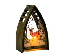 OUYUE Farolillos de Navidad Antiguo Decoraciones Navideñas Adornos Navideños Linterna Navideña Lámpara De Candelabro Luz Nocturna Decoración Navideña(C)