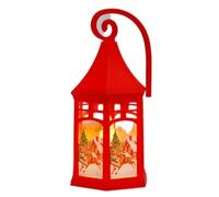 OUYUE Farolillos de Navidad Antiguo Linterna De Vela Navideña con LED Sin Llama Y Temporizador, Candelero Plástico para Interiores Exteriores Decoración Navideña(B)