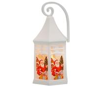 OUYUE Farolillos de Navidad Antiguo Linterna De Vela Navideña con LED Sin Llama Y Temporizador, Candelero Plástico para Interiores Exteriores Decoración Navideña(A)