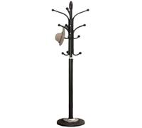 OUYUE Perchero De Pie Dormitorio Soporte del Estante De Capa Arte Hierro con El Derecho Libre La Forma Baja Mármol Redonda Árbol Pasillo Minimalista(Black)