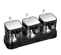 OUYUE Salero Y Azucarero Cocina Juego De Botellas Especias, Caja Condimentos, Tarro, Botella Sellada, Vidrio Para Caja De Almacenamiento