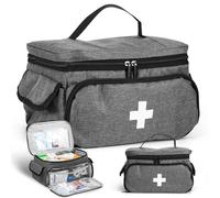 OUZHOU Bolsa de primeros auxilios vacía, juego de primeros auxilios, bolsa de almacenamiento, bolsa de emergencia para médicos con asa, bolsa de medicamentos de cuidado doméstico, botiquín casero, kit