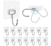 Ouzionz Ganchos Adhesivos, Ganchos de Pared, 10 kg, Ganchos Autoadhesivos, Extra Fuertes (16)