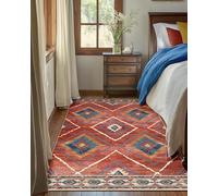OUZUIU Alfombra marroquí lavable a máquina, antideslizante, de pelo corto, para sala de estar, cocina, dormitorio y comedor, alfombra unisex roja de 90 x 120 cm