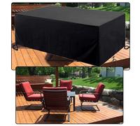 OUZUIU Funda protectora para muebles de jardín, 130 x 75 x 65 cm, tejido Oxford 420D, impermeable, resistente al viento, a los rayos UV y al polvo, apto para todo el año, color negro para mesas de