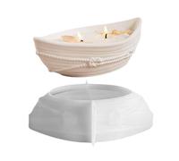 Oval Bowl Resin Concrete Mold, sin tick reutilizable, velas de molde suave, molde de silicona, molde de vela para velas